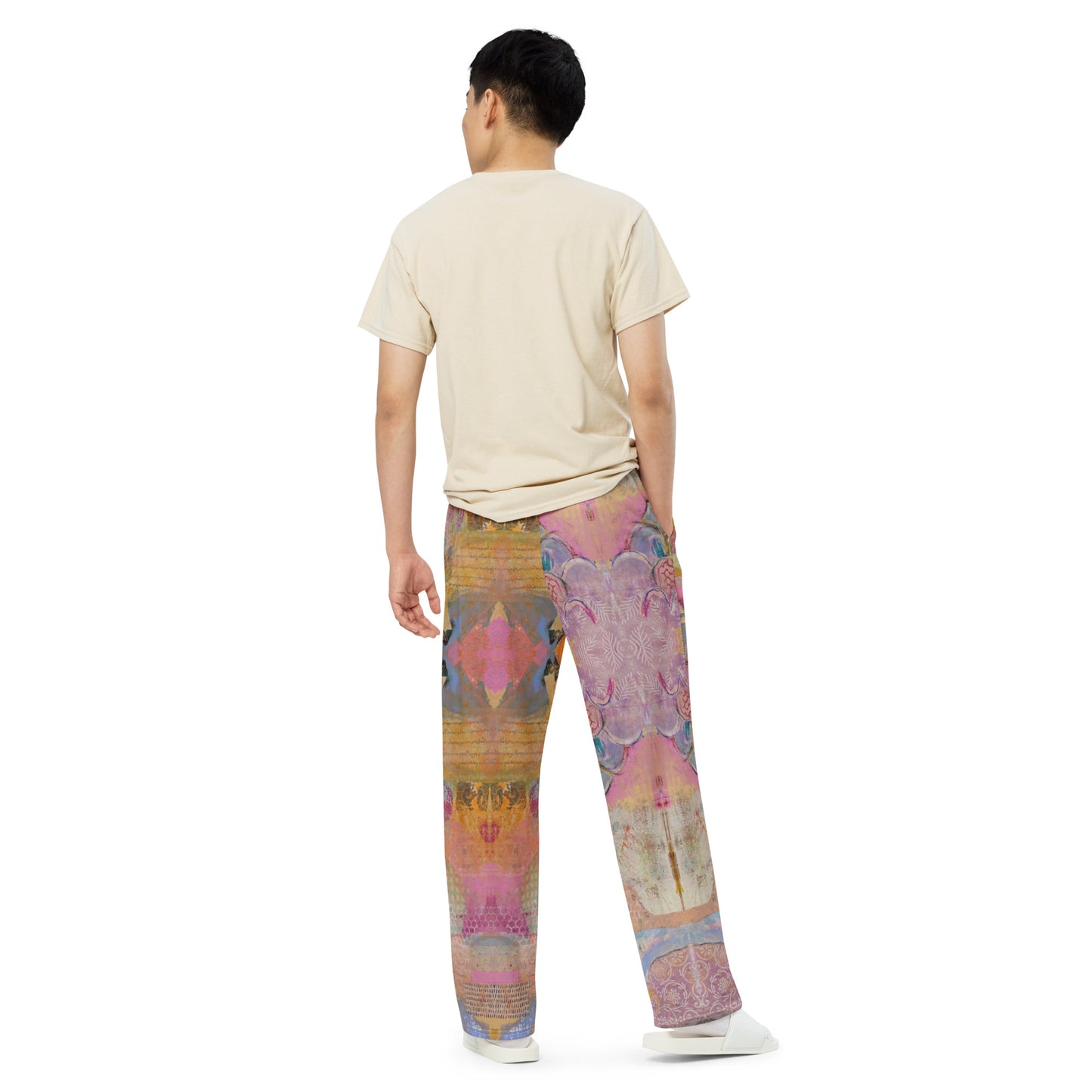 All-over print unisex wide-leg pants