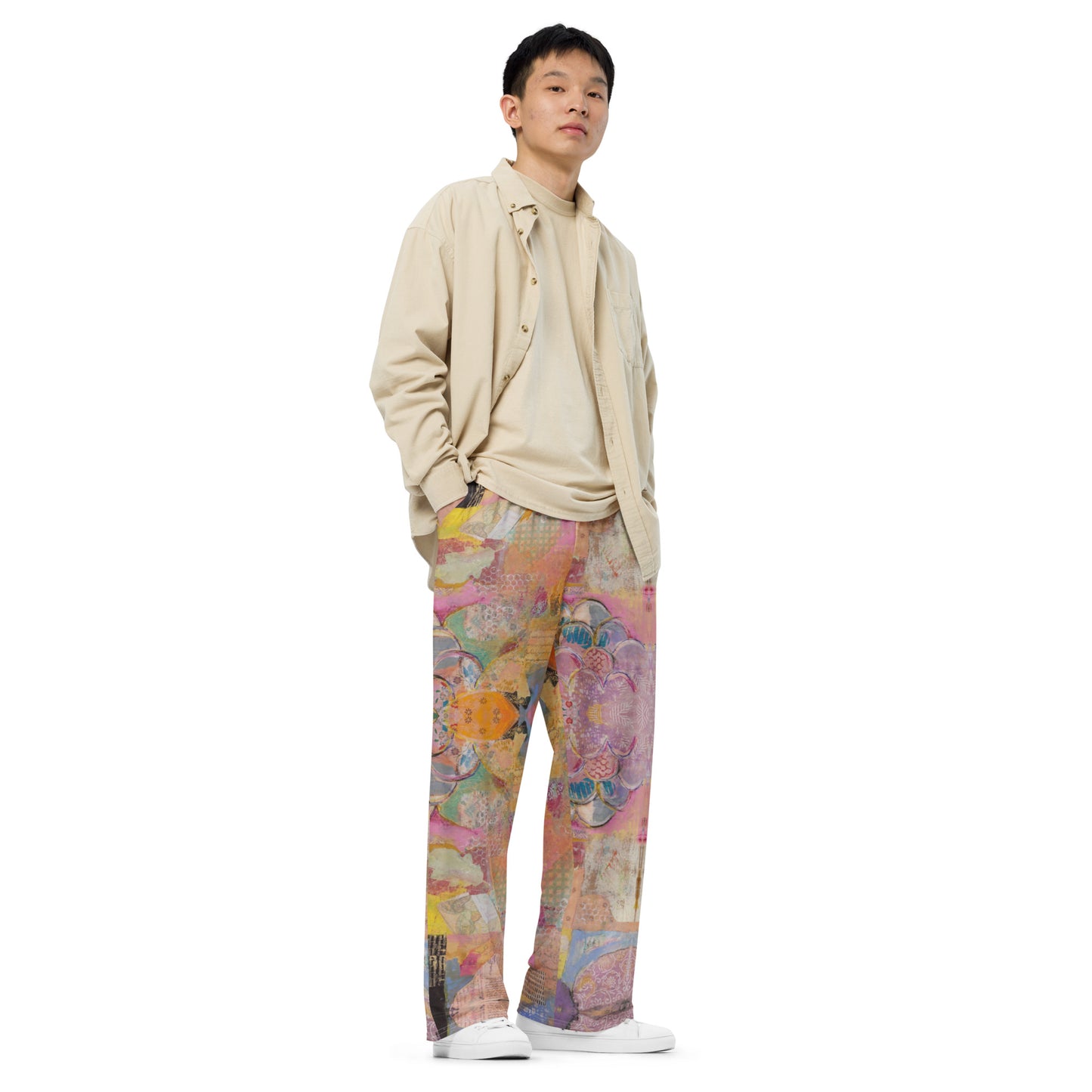 All-over print unisex wide-leg pants