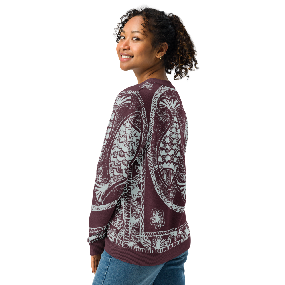 Knitted crew neck sweater