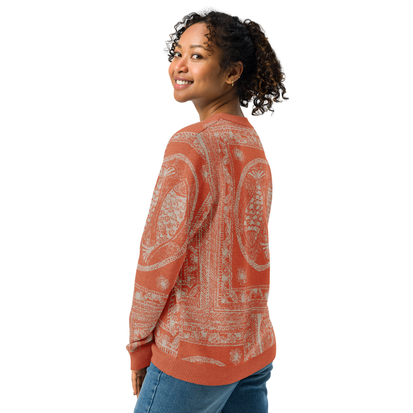 Knitted crew neck sweater