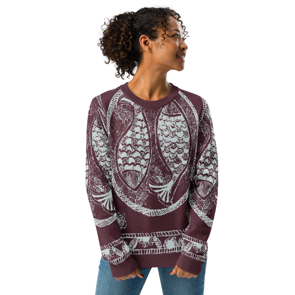 Knitted crew neck sweater