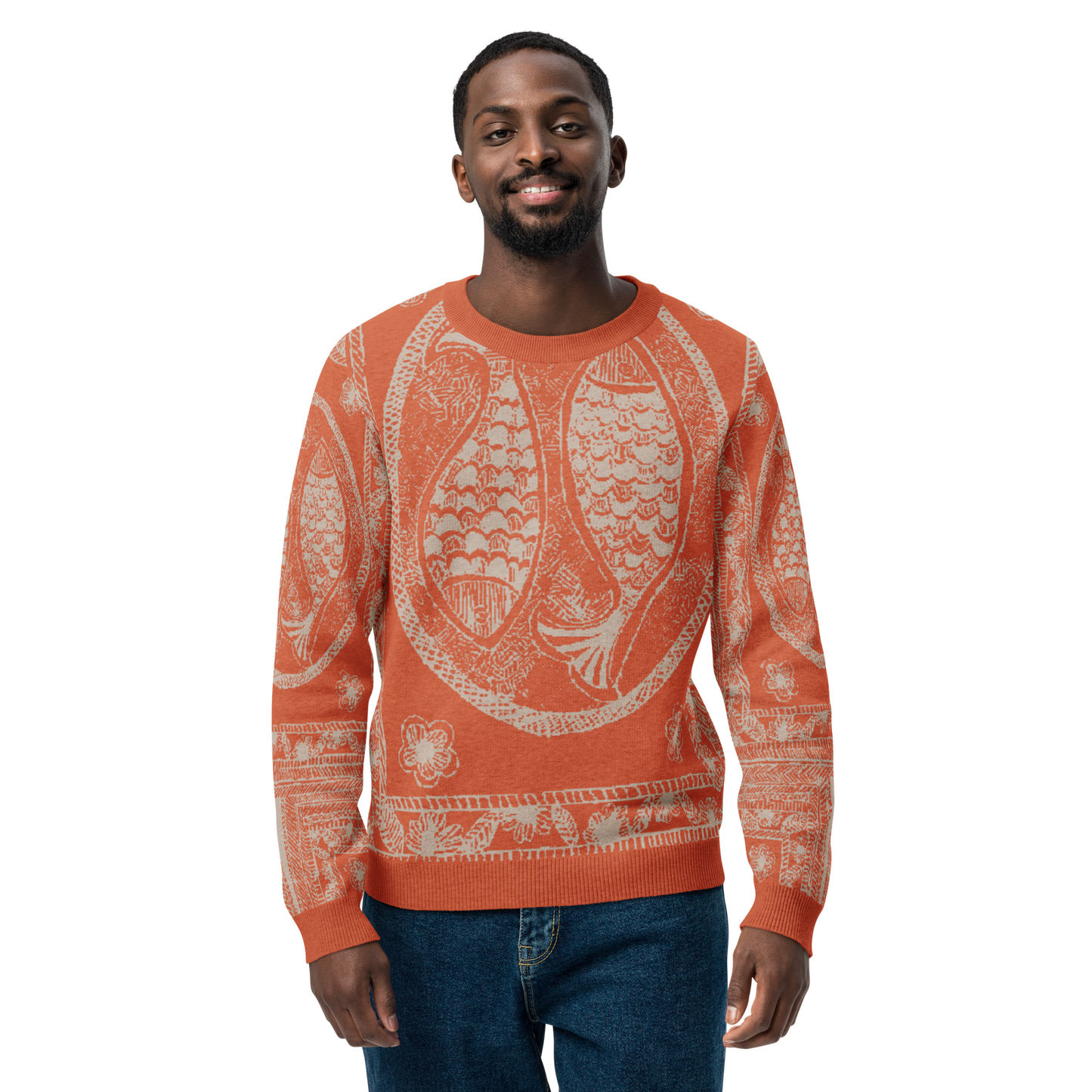 Knitted crew neck sweater