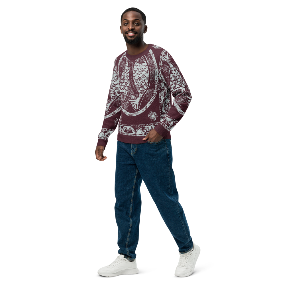 Knitted crew neck sweater