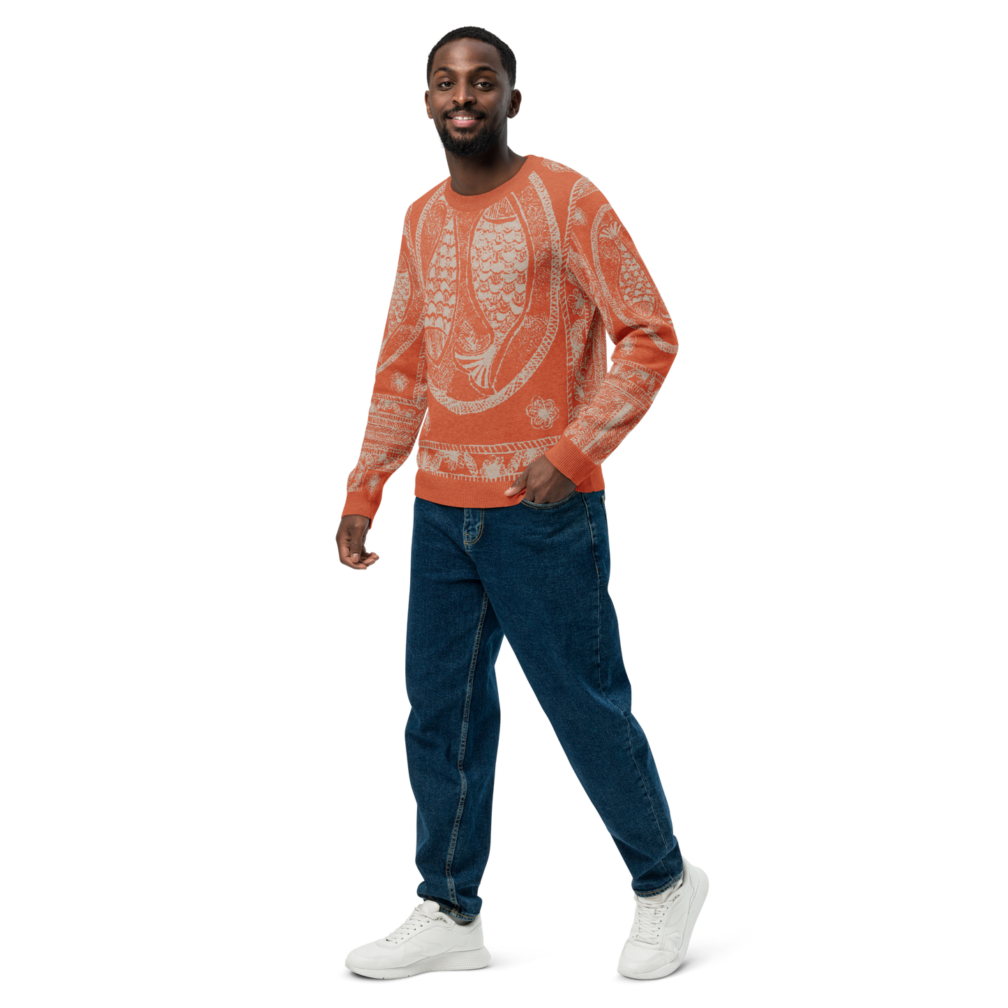 Knitted crew neck sweater