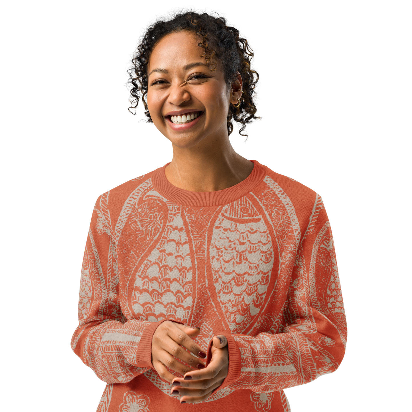 Knitted crew neck sweater