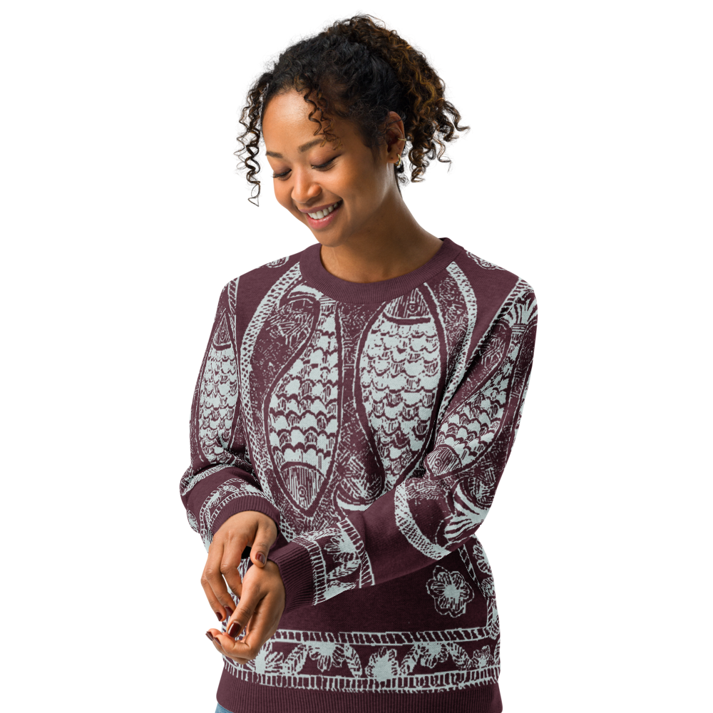 Knitted crew neck sweater