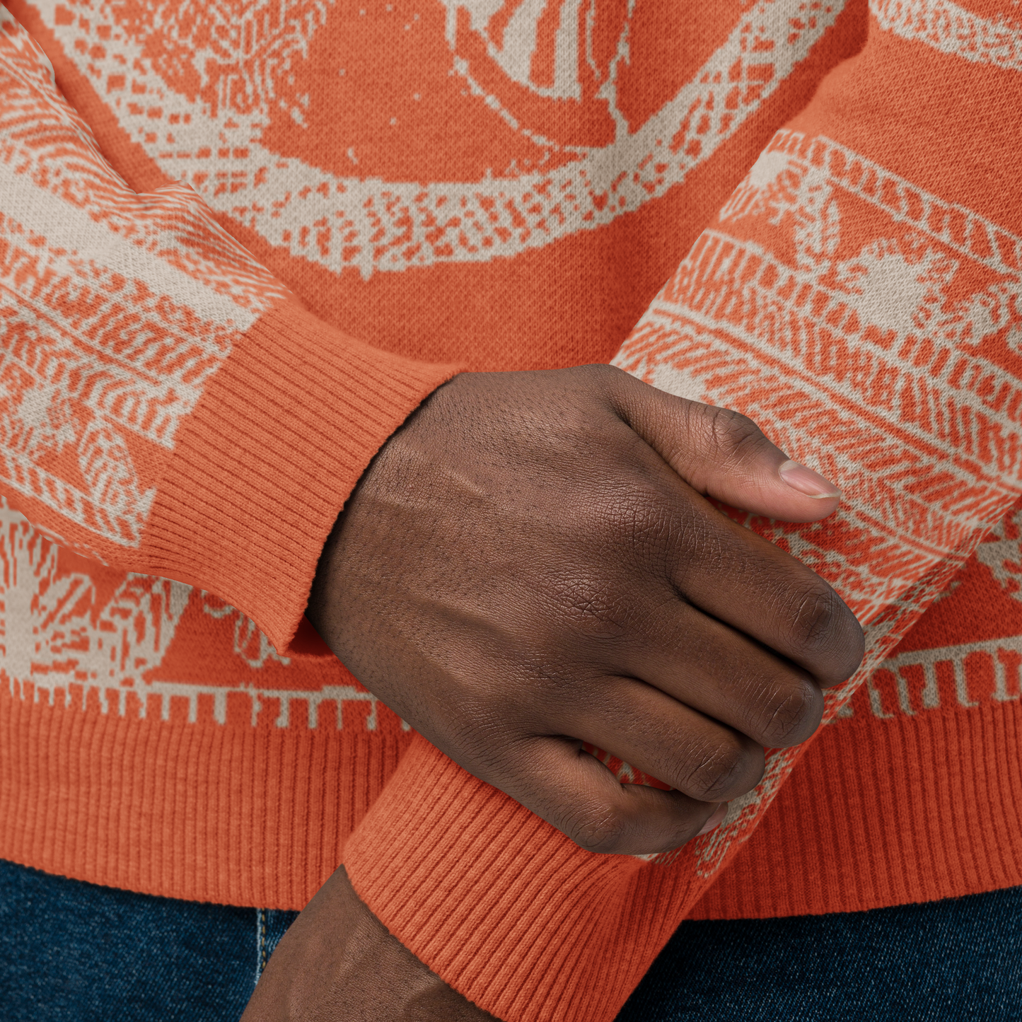 Knitted crew neck sweater