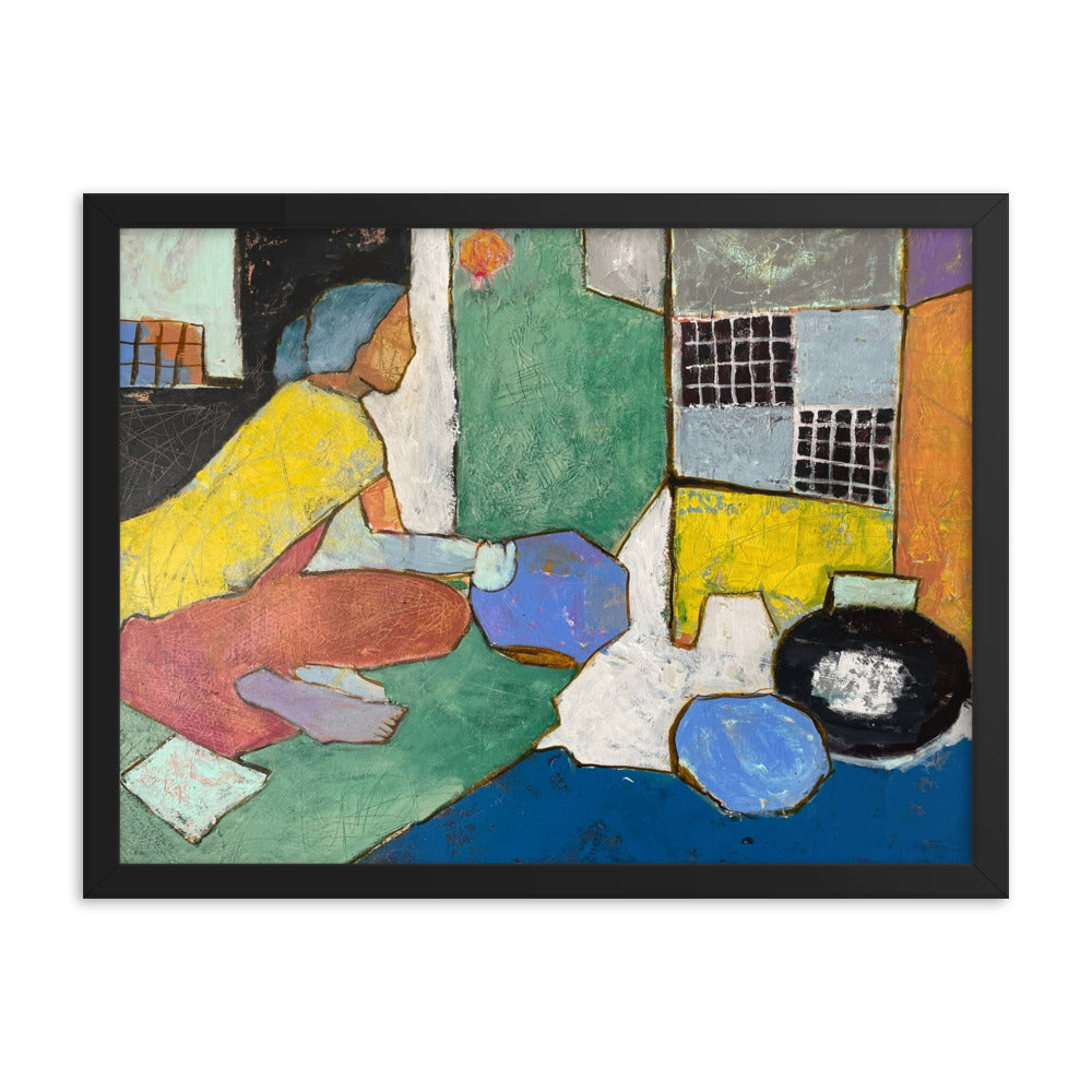 The Cleaning Lady Print framed