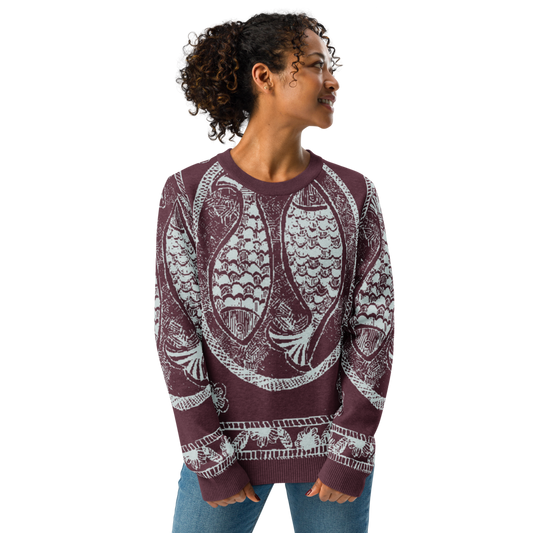 Knitted crew neck sweater