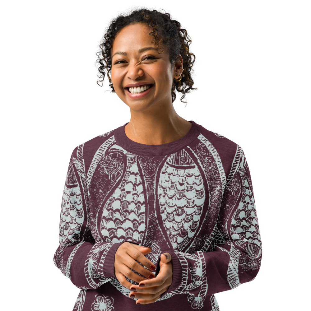 Knitted crew neck sweater